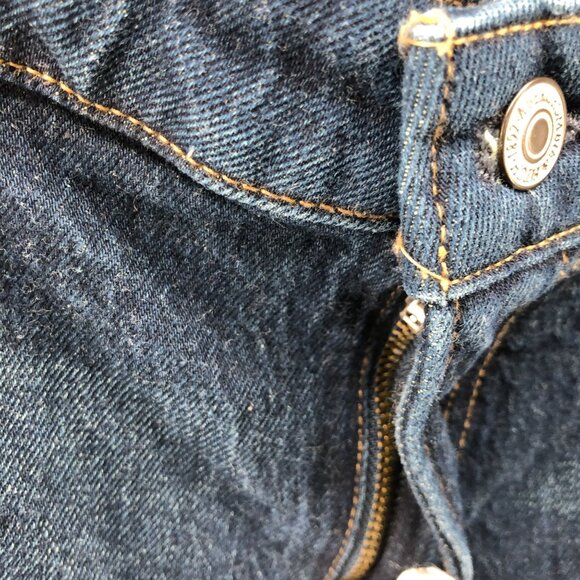 Abercrombie & Fitch Mid Rise 90s Straight Jean Women 34 Short 34P Blue Dark Wash - Picture 6 of 10